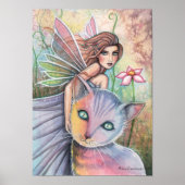 Liebliche Fee mit Cat Poster von Molly Harrison (Vorne)