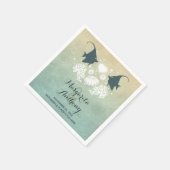 Liebliche Fisch-Pärchen Hochzeitszettel Serviette (Ecke)