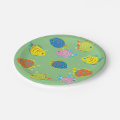 Liebliche Fische Pappteller (Schrägansicht)