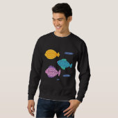 Liebliche Fish Stickers Sweatshirt (Vorne ganz)