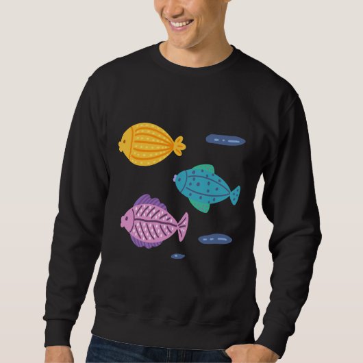Liebliche Fish Stickers Sweatshirt (Vorderseite)