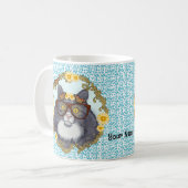 Liebliche Floatkatze mit Brillengläser Tasse (Vorderseite Links)