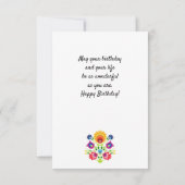 Liebliche Folklore Happy Birthday Card Dankeskarte (Rückseite)