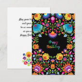 Liebliche Folklore Happy Birthday Card Dankeskarte (Vorne/Hinten)