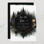 Liebliche Foto-verzauberte Waldhochzeit Save The Date (Vorne/Hinten)