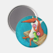 Liebliche Fox- und Hühnerfresser Magnet (Vorderseite/Rückseite)
