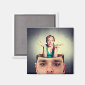 Liebliche Frau im Kopf Magnet (Vorderseite/Rückseite)