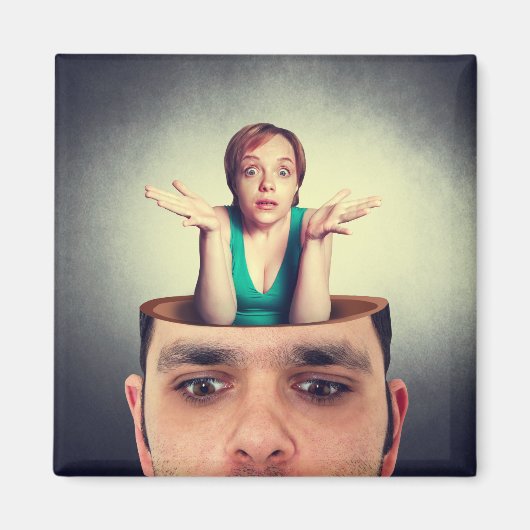 Liebliche Frau im Kopf Magnet (Vorne)