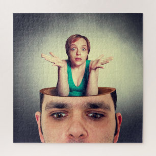 Liebliche Frau im Kopf Puzzle