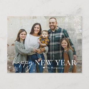 Liebliche Frost Happy New Year Foto Card Feiertagspostkarte