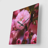 Liebliche Frühlingserreger Rosa Kirschblüten Quadratische Wanduhr (Winkel)