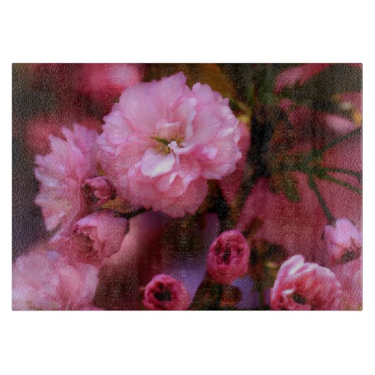 Liebliche Frühlingserreger Rosa Kirschblüten Schneidebrett (Vorderseite)