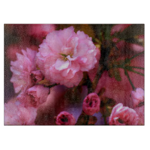 Liebliche Frühlingserreger Rosa Kirschblüten Schneidebrett
