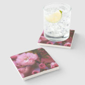 Liebliche Frühlingserreger Rosa Kirschblüten Steinuntersetzer (Seitenansicht)