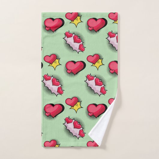 Liebliche Geschenke aus dem Comic in Rot und Schwa Badhandtuch Set (Handtuch)