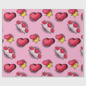 Liebliche Geschenke aus dem Comic in Rot und Schwa Geschenkpapier (Flach)