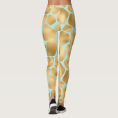 Liebliche Giraffe Spots Minze und Gold Leggings (Rückseite)