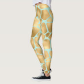 Liebliche Giraffe Spots Minze und Gold Leggings (Links)