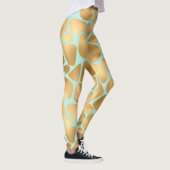 Liebliche Giraffe Spots Minze und Gold Leggings (Rechts)