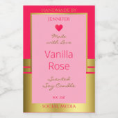 Liebliche Girly Product Packaging Label Rosa und G Lebensmitteletikett (Einzelnes Label)