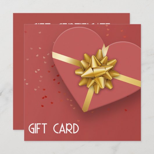 Liebliche Gold Bow Red Heart Geschenkboxen Gift Ca (Vorne/Hinten)