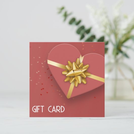 Liebliche Gold Bow Red Heart Geschenkboxen Gift Ca (Stehend Vorderseite)