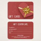 Liebliche Gold Bow Red Heart Geschenkboxen Gift Ca (Vorne & Hinten)