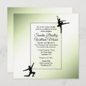 Liebliche Green Ballet Tänzer, die eine Einladung (Vorne/Hinten)