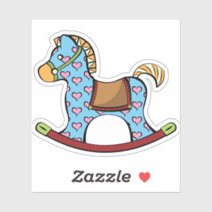 Liebliche Hearts Rocking Horse Contour Sticker