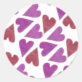 Liebliche Herz-Stickers Runder Aufkleber