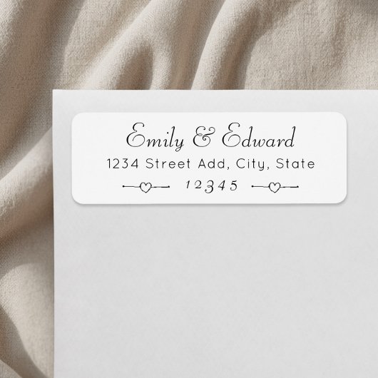 Liebliche Herzen Couple Names Wedding Rücksendeadr