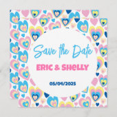 Liebliche Herzen. Flache Dankeskarte Einladung (Vorne/Hinten)