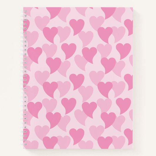 Liebliche Herzen Nahtloses Muster Notizblock (Vorderseite)