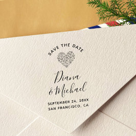 Liebliche Herzen SAVE THE DATE Kalligraphie Permastempel