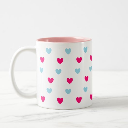 Liebliche Herzen Zweifarbige Tasse (Links)