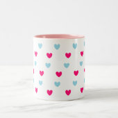 Liebliche Herzen Zweifarbige Tasse (Mittel)