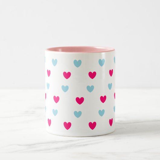 Liebliche Herzen Zweifarbige Tasse (Mittel)