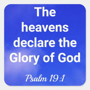 Liebliche Himmel verkünden die Herrlichkeit Gotte Quadratischer Aufkleber