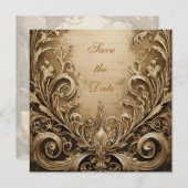 Liebliche Hochzeit der Rose rettet das Datum Save The Date (Vorne/Hinten)