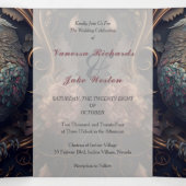 Liebliche Hochzeit Dreifach Gefaltete Einladung (Innenseite Mitte)