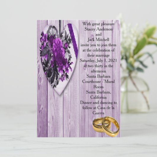 Liebliche Hochzeit Einladung (Stehend Vorderseite)