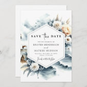 Liebliche Hochzeit im Leuchtturm Waves Save The Date (Vorne/Hinten)