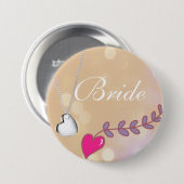 Liebliche Hochzeit in Rosa und Silber Button (Vorne & Hinten)