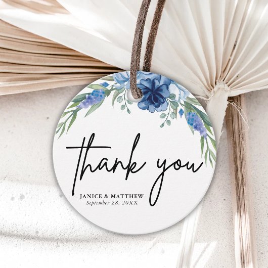 Liebliche Hochzeit mit Blauer Flora Geschenkanhänger