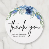 Liebliche Hochzeit mit Blauer Flora Geschenkanhänger (Vorderseite)