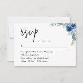 Liebliche Hochzeit mit Blauer Flora RSVP Karte (Vorderseite)