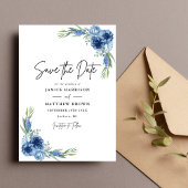 Liebliche Hochzeit mit Blauer Flora Save The Date