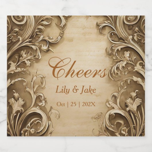 Liebliche Hochzeit Schaumweinetikett (Einzelnes Label)