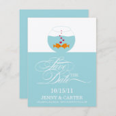 Liebliche Hochzeit von Fischen speichern Datum Ank Save The Date (Vorne/Hinten)