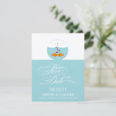 Liebliche Hochzeit von Fischen speichern Datum Ank Save The Date (Stehend Vorderseite)